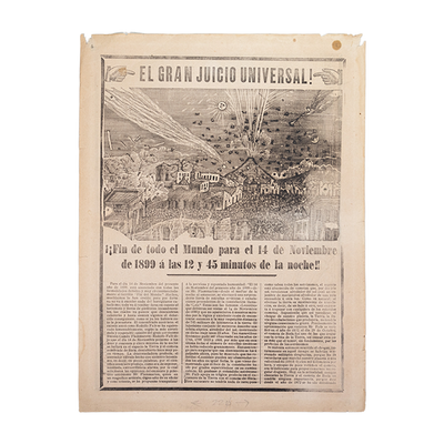 José Guadalupe Posada - Antique c.1899 Mexican "El Gran Juicio Universal" Broadside Print
