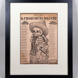 José Guadalupe Posada - Rare Antique 1912 Mexican "Calavera de D. Francisco I. Madero" Broadside Print