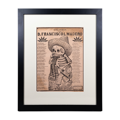José Guadalupe Posada - Rare Antique 1912 Mexican "Calavera de D. Francisco I. Madero" Broadside Print