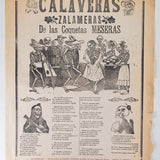 José Guadalupe Posada - Antique Calaveras Zalameras de las Coquetas Mexican Broadside Print
