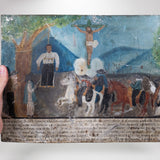 Antique c.1870 Mexican Ex-Voto Retablo Painting