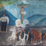 Antique c.1870 Mexican Ex-Voto Retablo Painting