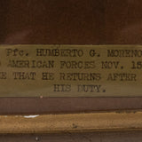 Private First Class Humberto G. Moreno Framed Vintage WWII-Era Mexican-American Army Photograph