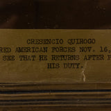 Cresencio Quirogo Framed Vintage WWII-Era Mexican-American Army Photograph