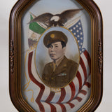 Unnamed Soldier Framed Vintage WWII-Era Mexican-American Army Photograph